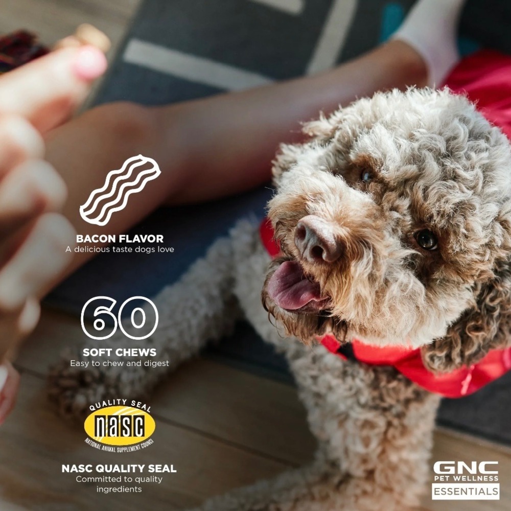 GNC Pet Wellness Essentials‎ Calming Dog Chews Bacon Flavor 60 Count NEW - Picture 13 of 16